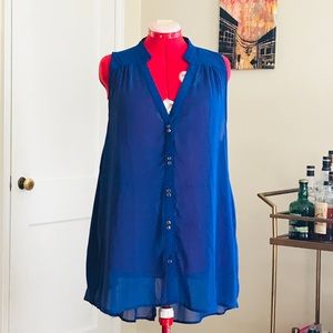 Sheer royal blue tunic